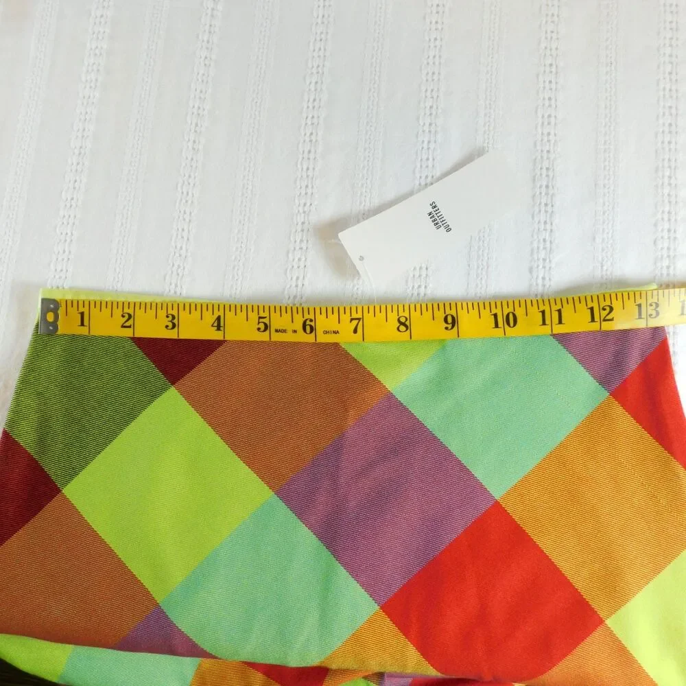 Urban Outfitters Janelle Plaid Skirt Maxi Long, Multicolor 2-way stretch XS NWT